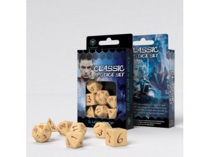 Q-Workshop - Classic RPG Dice Set (7 dice) béžová/vínová