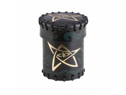Q-Workshop - Call of Cthulhu Black & Green-Golden Leather Dice Cup