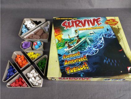 inserty.cz - Survive: Escape from Atlantis! + Dolphins & Squids & 5-6 Players - Insert  (černý)