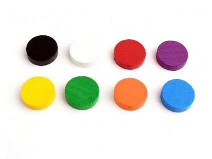 Wooden discs tokens 15mm - 20 pcs pack