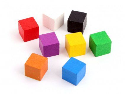 Wooden cubes tokens 10mm - 20 pcs pack