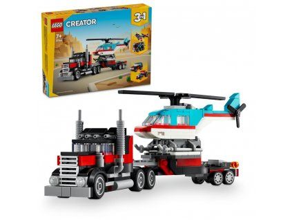 LEGO® Náklaďák s plochou korbou a helikoptéra 31146