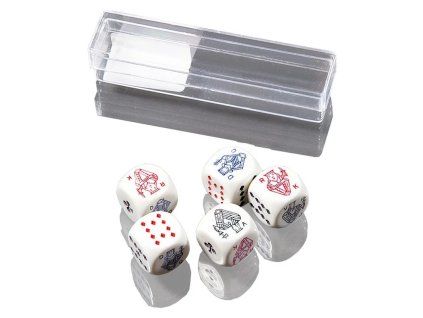 5 kostek (16 mm) pokerové symboly