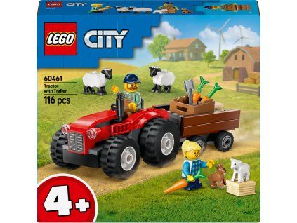 LEGO® City Červený traktor s přívěsem a ovcemi 60461