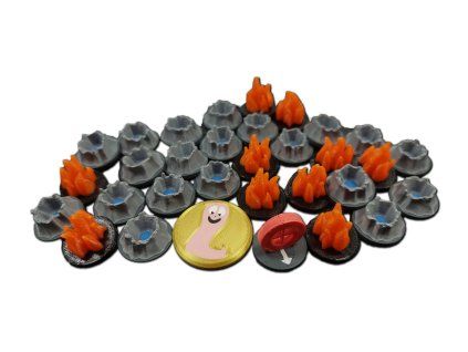 Worms: Desková hra - 3D Upgrade pack - plastové žetony  Worms: The Board Game - 3D Upgrade pack - plastic tokens