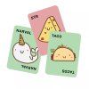 Taco, plyšák, koza, sýr, pizza