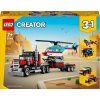 LEGO® Náklaďák s plochou korbou a helikoptéra 31146